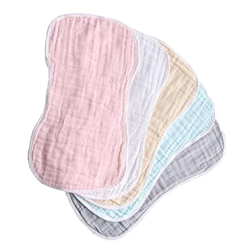 Kisangel 5Pcs Absorbent Burp Cloths Soft Cotton Rags for Spit Up and Drooling Versatile Essentials
