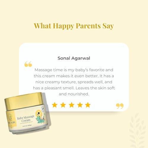 Image of Pure Aura Baby Massage Cream 100g - Doctor Recommended Ayurvedic Baby Cream with Natural Herbs | Chemical-Free Nourishing & Soothing Care for Newborns & Kids