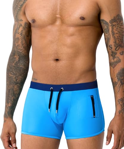 Casey Kevin Bañador Hombre Corto, Bañador Natacion Hombre Traje de Baño para Hombres Calzoncillos Secado Rápido Elástica Pantalones Cortos con Bolsillo y Cordón para Surf Natación SPA
