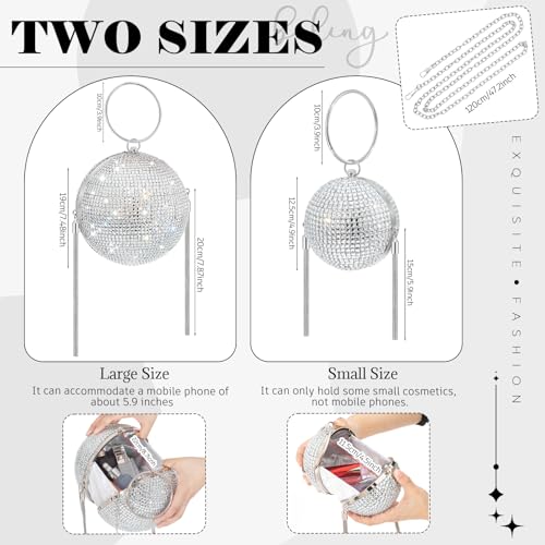 Image of Dansydaisy Women Disco Ball Purses Crystal Purses Rhinestone Party Evening Clutch Handbag New Year Bingo Night Party Gift