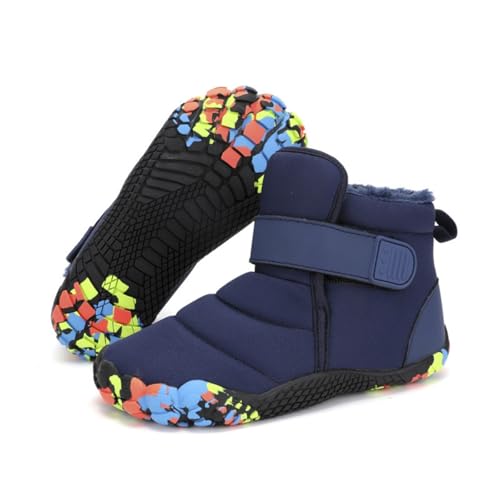 Hixingo Botas de Nieve Niña Niño Talla 25-34 Botas de Invierno Niña Comodas Antideslizantes Impermeable Botines de Invierno para Niño con Cierre de Cremallera para 2-13 años (Azul,26)
