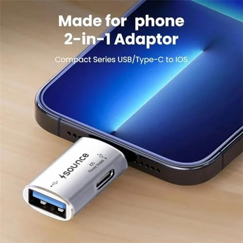 Image of Sounce Lightning to USB Camera Adapter - USB 3.0 OTG Cable Connector for Card Readers, Flash Drives, Cameras, Keyboards, Mice & External Devices - White