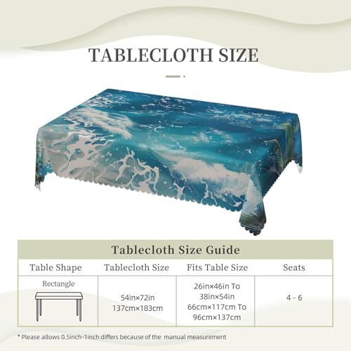 Nappe de table mer tropicale en polyester dentelle 137x183 cm