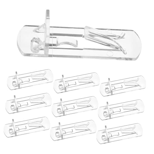 SHINEOFI 10 Piezas Soportes de Estante de Plástico Transparente con Bloqueo de Clips para Gabinetes y Muebles Ajustables y Fáciles de Limpiar para Estanterías y Almacenamiento Cocina