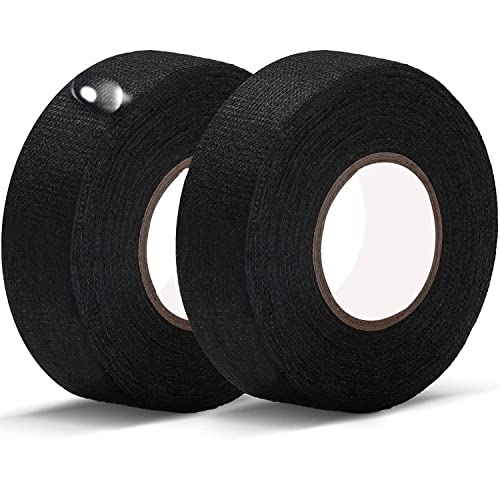 BREZLEEN Automotive Wiring Harness Cloth Tape, High Temp Wire Harness Wrapping Tape, Black Adhesive Fabric Tape 9MM×15M | Pack of 2