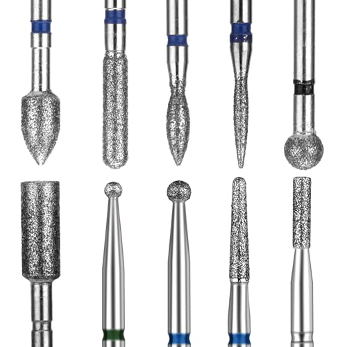10 Stück Nagelfräser Bit Set Diamant Nagelfräser Bits Cuticle Fräser Bit Nagelfräser Aufsätze Elektrische Nagelfeile Nagelhaut Reinigungs Nagelbohrer Gelpolitur Maniküre Werkzeug(Stil 2)