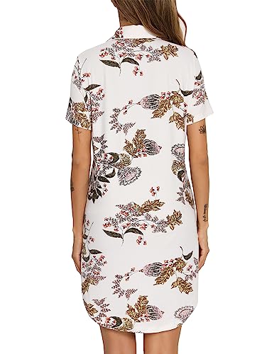 Image of Pjmlifecoco Nightgown for Women Button Down Sleepshirt Short /Long Sleeve Nightdress Soft Modal Sleepwear S-XXL