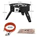 Onlyfire Tragbare Gas-Feuerstelle mit 4kg Lavastein, Ø 49 cm Outdoor Feuerstelle Gas mit höhenverstellbarem Fuß, Feuerschalen für Camping Lagerfeuer Picknick Hinterhof