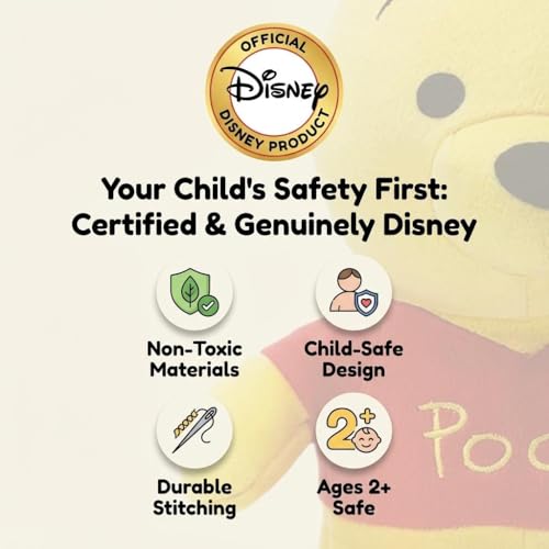 Image of Disney Winnie The Pooh Soft Toy 8 Inches Plush Huggable Stuffed Toy for Kids Officially Licensed Kids Toys for Ages 2+