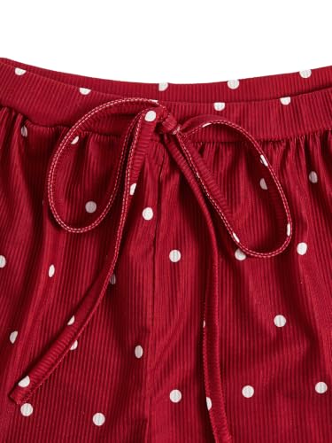 Image of MakeMeChic Women's Pajama Bottoms Floral Print Tie Front Micro Short Side Slit Summer Lounge Shorts