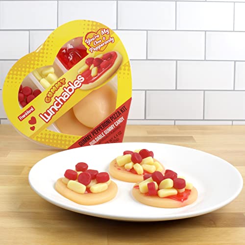 Lunchables Gummy Candy Pepperoni Pizza Kit Heart Shaped Box Gift - Thumbnail 2