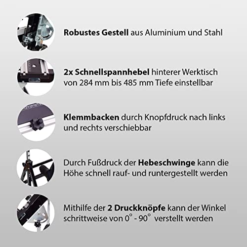 TRUTZHOLM Alu Werkbank klappbar höhenverstellbar Werktisch Spanntisch Arbeitstisch ideal für Werkstatt, Garage, Hobby oder den mobilen Einsatz bis 100 kg belastbar