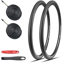 2-Pack 700x28/32/35c Road Bike Tire Set, Foldable Tires with Presta Valve FV48 Inner Tubes and Tires Lever,Suitable for Road BikesCity BikesTouring Bicycle Bike