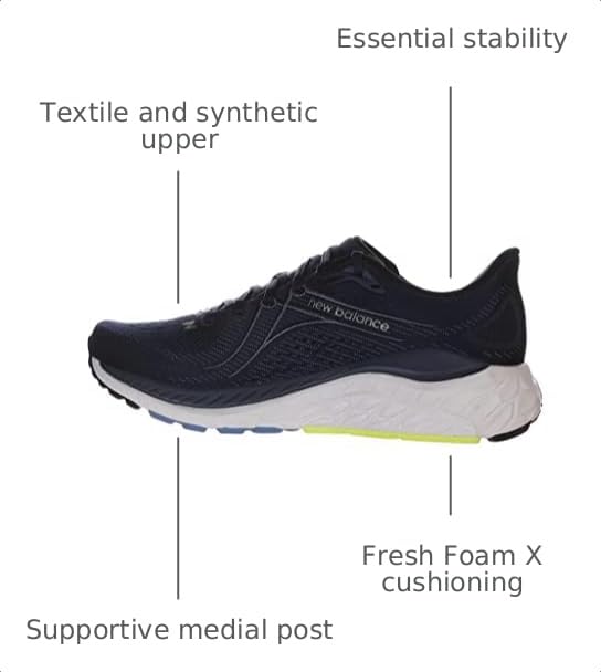Image of New Balance Men's Fresh Foam 860 V13 Running Shoe, Nb Navy /Dark Silver Metallic, 8.5 Medium