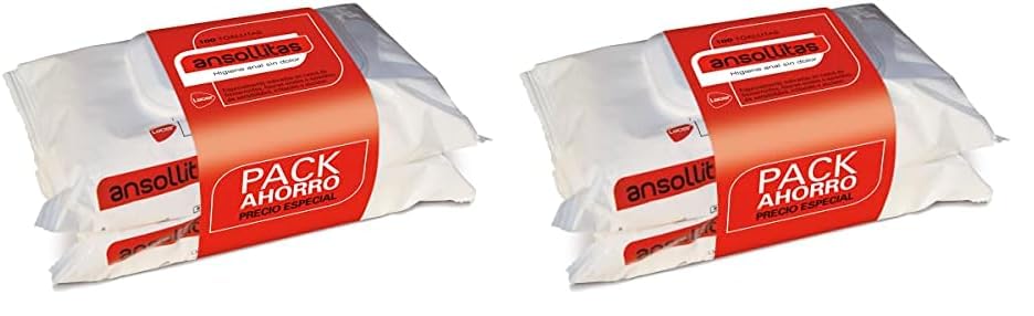 Lacer Ansollitas Toallitas Húmedas para Zona de Hemorroides con Áloe Vera, 2 x 50 unidades (Paquete de 2)