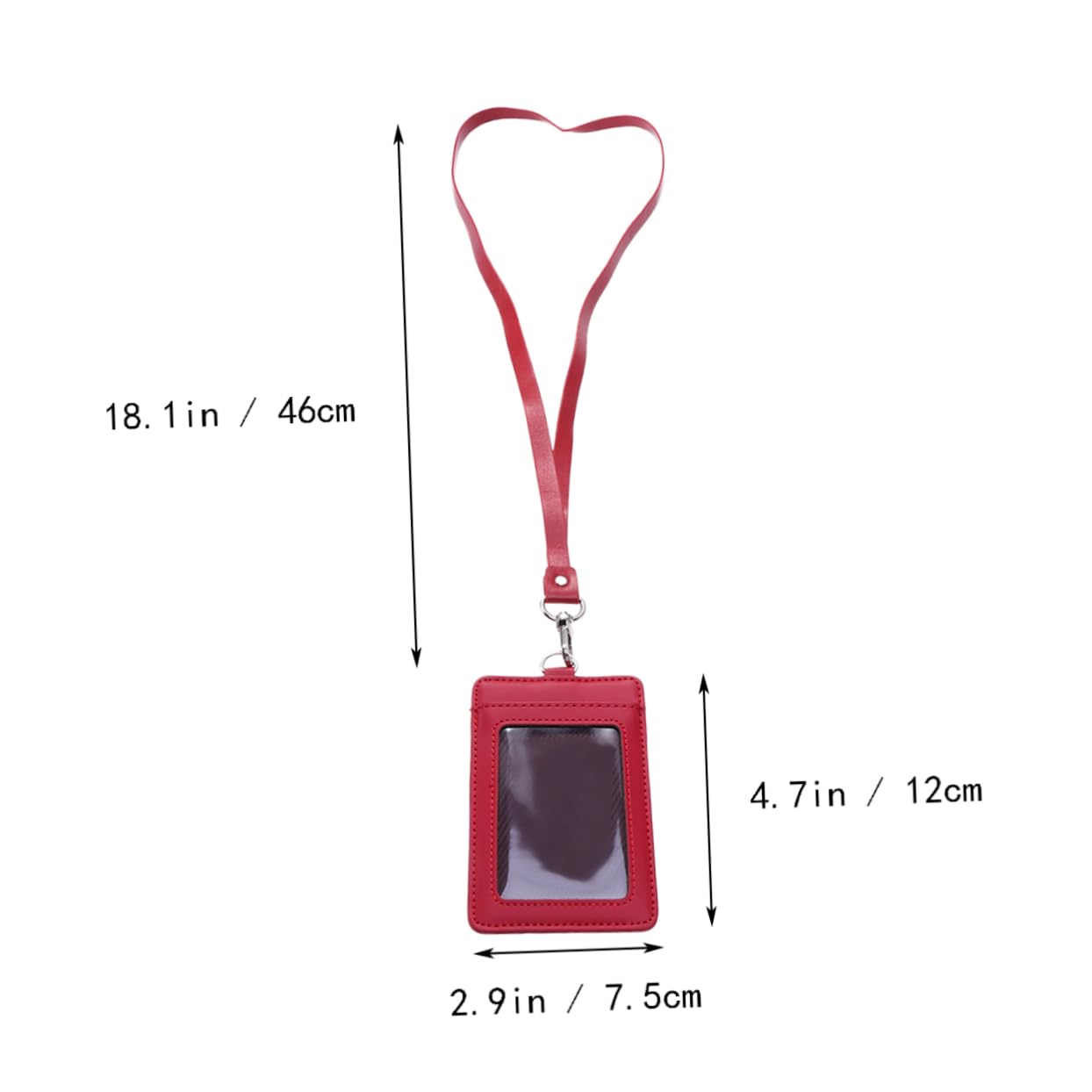 SHINEOFI Porta Badge Verticale in Pelle Da 3 Pezzi Con Clip Girevole Per Cordino Robusto Porta Badge Rosso Per Carte E