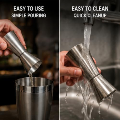 Image of Stainless Steel Cocktail Jigger 30 /60 ml Double Sided Peg Shot Measure Tool