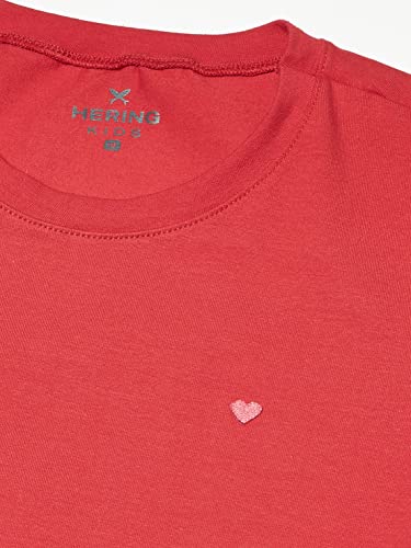 Blusa Básica Infantil Menina Manga Curta Slim Com Bordado Coração Branco 001