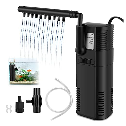 everfarel Aquariumfilter Innenfilter Innen Filter Pumpe mit Spray Stange für Fischtank 300L/450L/H, 2W/6W (300L/H 2W)