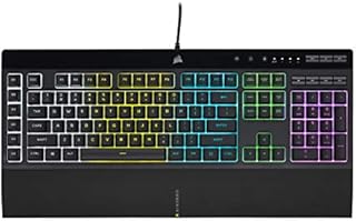 CORSAIR K55 RGB PRO - Dynamic RGB Backlighting - Six Macro Keys with Elgato Stream Deck Software Integration - IP42 Dust and Spill Resistant - Detachable Palm Rest - Dedicated Media and Volume Keys