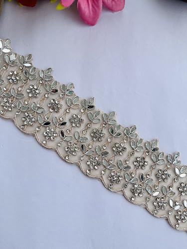 Encaje de pedrería de cristal para transformar vestidos de novia simples 4