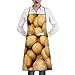 Ogrodowe ziemniaki nadruk szefa kuchni fartuchy kuchenne dla kobiet, fartuch na szyję z kieszenią, fartuchy kuchenne do gotowania pieczenia ogrodnictwa, unisex, biały, rozmiar uniwersalny