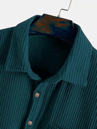 Image of ColorChakra Mens Waffle Knit Polo Tshirt Collar Knitted Shirt for Men M to 3XL