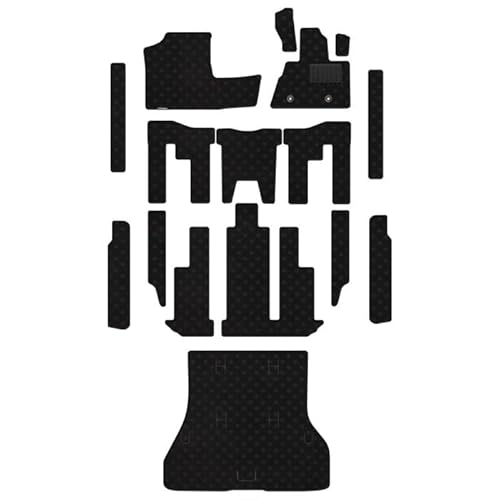 Hotfield 日産 互換品 新型 セレナ C28系 e-POWER フロアマット+ステップマット+トランクマット ラゲッジマット 形状03 7人乗り/4WD(e-4ORCE) STDブラック