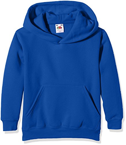 Fruit of the Loom Unisex Kids Premium Hooded Sweat, Royal, 5-6 Years (Manufacturer Size:26)