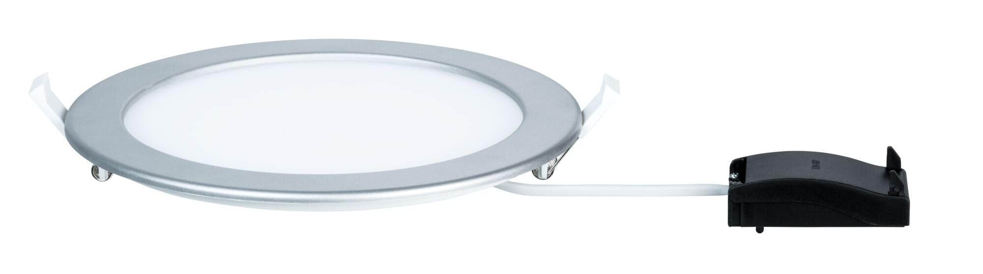 Paulmann 92072 Panel empotrable LED, redondo 18 W 4000 K blanco neutro, panel LED cromo mate, IP44 protección contra salpicaduras, incl. fuente de luz