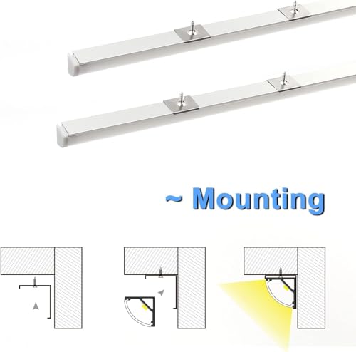 Image of VST 20pack 3.3ft LED Channel, V Shape Led Diffuser Channel, LED Aluminum Channel System with Milky Cover, End Caps and Mounting Clips, Aluminum Profile for LED Strip Light Very Easy Installation