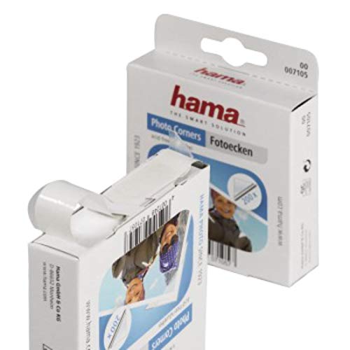 Hama Babyalbum Baby Feel (Fotoalbum mit 60 Seiten f&uuml;r 300 Fotos, Fotobuch f&uuml;r Kinderfotos, Album Format 29 x 32 cm) Sand & Fotoecken (500 St&uuml;ck, selbstklebend) transparent, wei&szlig;