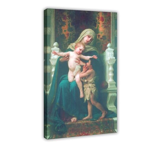 Vierge Jésus et Saint Jean-Baptiste Bouguereau cadre suspendre décoration murale