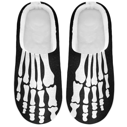 Skull Skeleton Feet Slippers for Women Men, Memory Foam Slippers Shoes for Home Indoor Outdoor Bedroom3