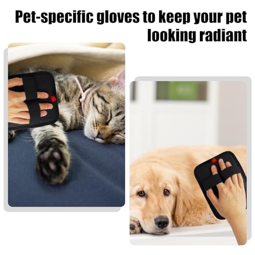 Image of Static Removal Gloves for Pet Hair,Reusable Double-Sided Grooming Gloves,Cleans All Surfaces Easily,Suitable for Sofas,Clothes,Car Detailing,Carpets,Beds,Bedding,Furniture (Black)