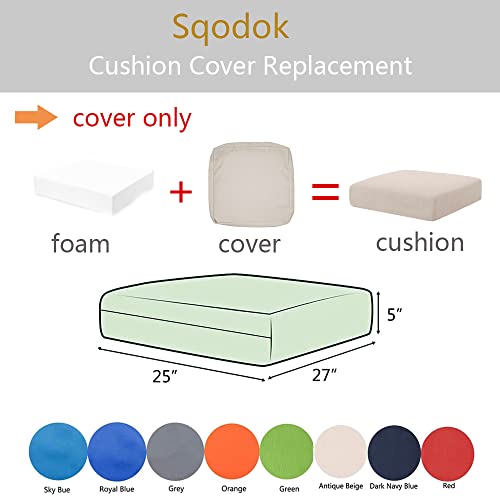 Sqodok Patio Cushion Covers, Outdoor Cushion Covers Replacement For Outdoor Furniture, 4Pack Large Cushion Slipcover Set 25X27 Waterproof Sectional Cushions Cover For Sofa Couch Chair, Tan #TOP4