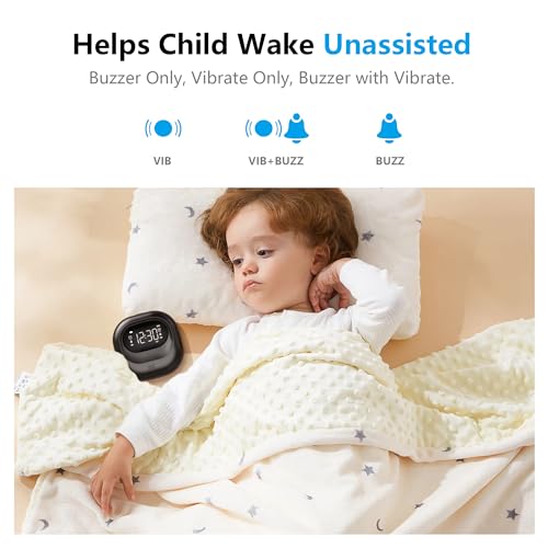 Image of Vibrating Alarm Clock Rechargeable Battery Operated, Cordless & Dual Alarms | Bed shaker for Under Pillow, Travel-friendly, Weekday /weekend Mode, Perfect for Heavy Sleepers & Hearing-impaired