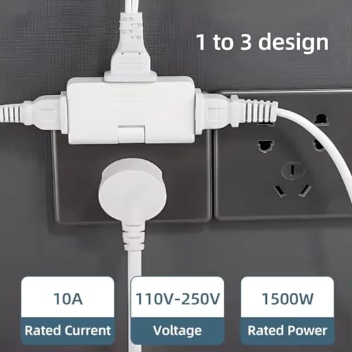 Image of 3-in-1 Adapter 180 Rotatable Wireless Mini Slim Outlet Multi-Foldable EU /US Converter 2-Pin Rotate Plug | Foldable 3 Plug Socket | Ultra-Thin Space-Saving Wall Adapter Smart & Sleek Design