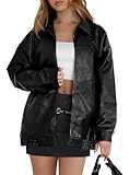 Premium Faux Leather Material: This jacket is crafted from high-quality PU faux leather with a soft and luxurious texture. The material is durable and designed to provide a sleek, polished appearance, making it the perfect addition to elevate your ev...