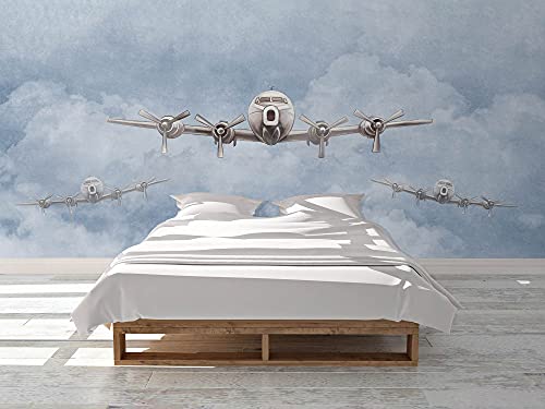 Oedim Papel Pintado para Pared Aviones, Mural, Papel Pintado, Decoración comedores, Salones, Habitaciones