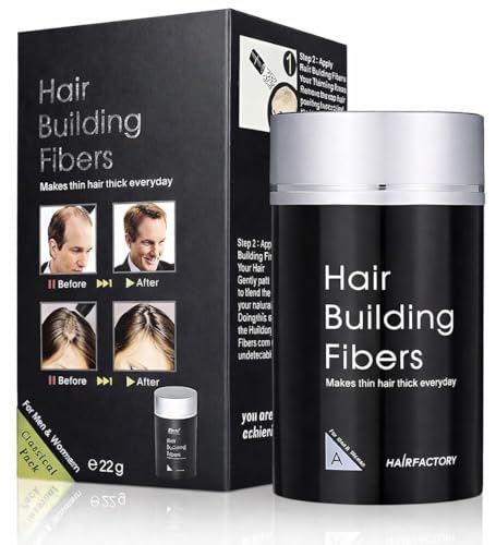 Image of SKINPLUS Hair Building Fibers, Keratin-Derived Fibres For Naturally Thicker Looking Hair, Thick Fiber (Black)