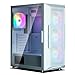Zalman i3 NEO ATX Mid Tower PC Case, 4 x Fixed RGB Fans Pre-Installed for High Performance Airflow, Swing Door Tempered Glass Side Panel, Support 360mm Radiator, White