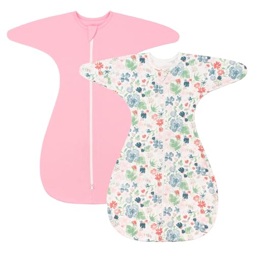 Zigjoy SD4314 Shark-Fin Transition Swaddle - 1.0 Tog Baby Sleep Sack Soft Cotton Transitional Swaddle Baby Wearable Blanket cover