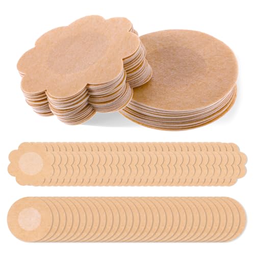 oruola - oruola Lot de 60 cache-tétons jetables, autocollants, cache-tétons invisibles, fleurs et ronds, autocollants pour tétons pour femme, beige