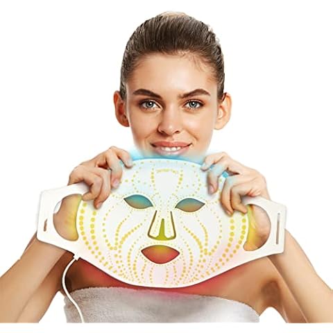 Dermal-Tech Light Therapy Face Mask Rejuvenation FDA Cleared PDT LED Facial Red Light Therapy Face & Neck Lift & Tightening Machine, Anti Aging, Dark Spot Remover Device (Flexible Silicom) Cover