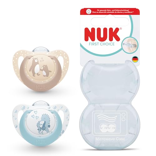 NUK First Choice Chupete para bebé | 0-6 meses | Chupetes ortodónticos | Calma al 99% de los bebés** | Oso/Caballito de mar | 2 unidades NUK First Choice Chupete para bebé | 0-6 meses | Chupetes ortodónticos | Calma al 99% de los bebés** | Oso/Caballito de mar | 2 unidades