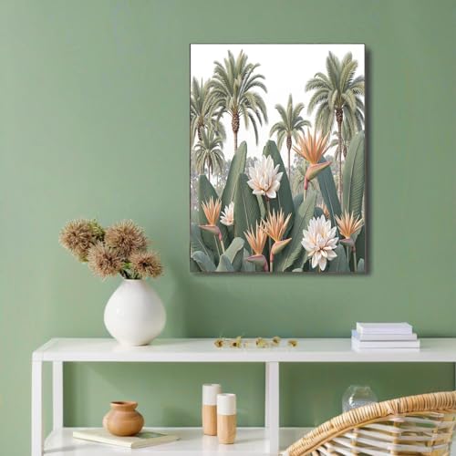 Arte de pared de flores de la selva de 60x90cm para dar vida a paredes vacías y aburridas