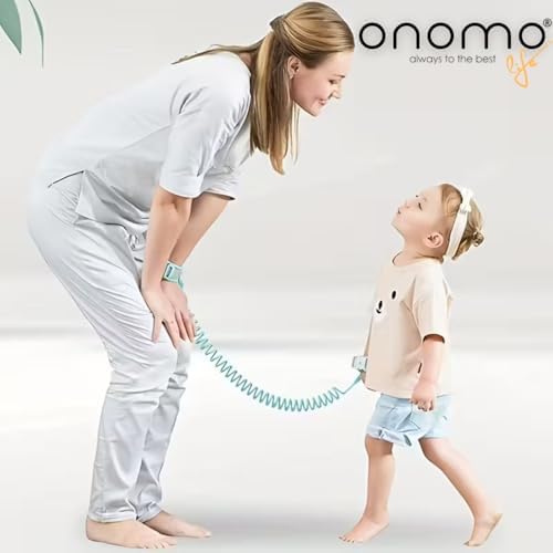 Onomo Çocuk Bebek Kaybolma Önleyici Yürüyüş Emniyet Kemeri Anne Bileklik Kelepçes Güvenlik Bilekliğİ Pembe Renk - Görsel 2