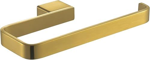 PARLOS Toallero de mano de latón, anillo de toalla montado en la pared, toallero de mano dorado cepillado para baño y cocina