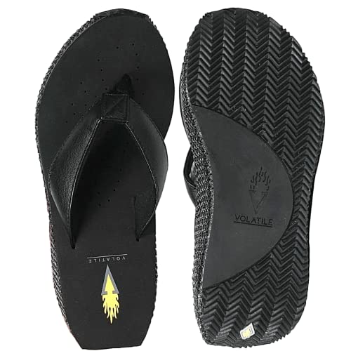 Image of Volatile Island Wedge Sandals for Women Featuring Slip-On Thong Platform Style with EVA Insole and Rubber Outsole